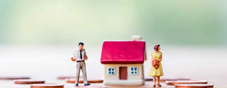 image of home and a divorce between a husband and wife. This relates to real estate appraisal and court issues